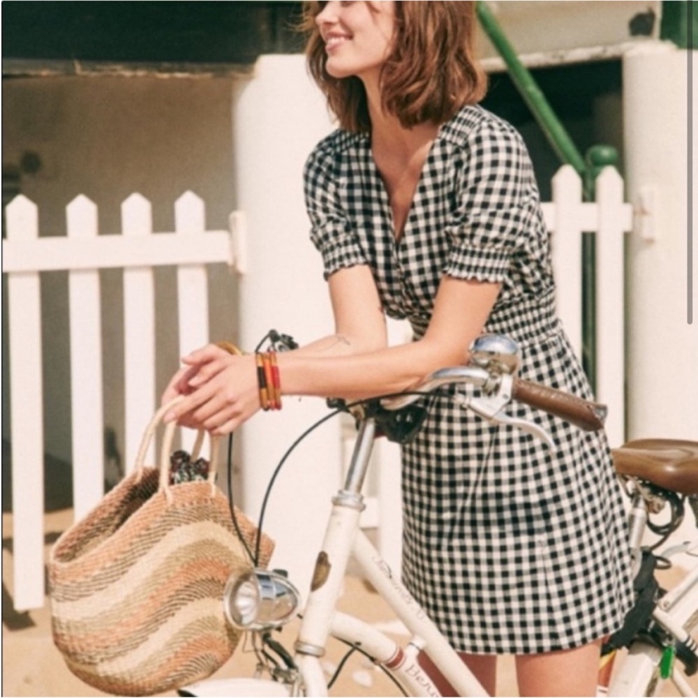 Sezane Women Checkered Black And White Dress X34-42 - Picture 3 of 8